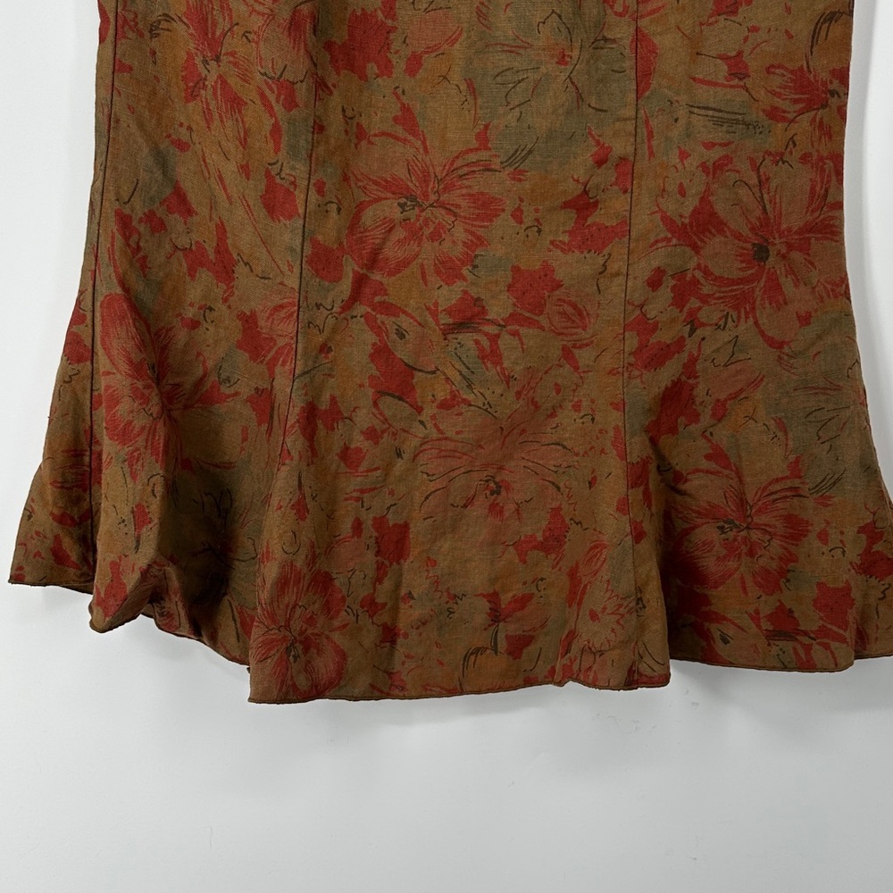 Cut Loose A-Line Skirt in Floral Brown and Red - Picture 4 of 7